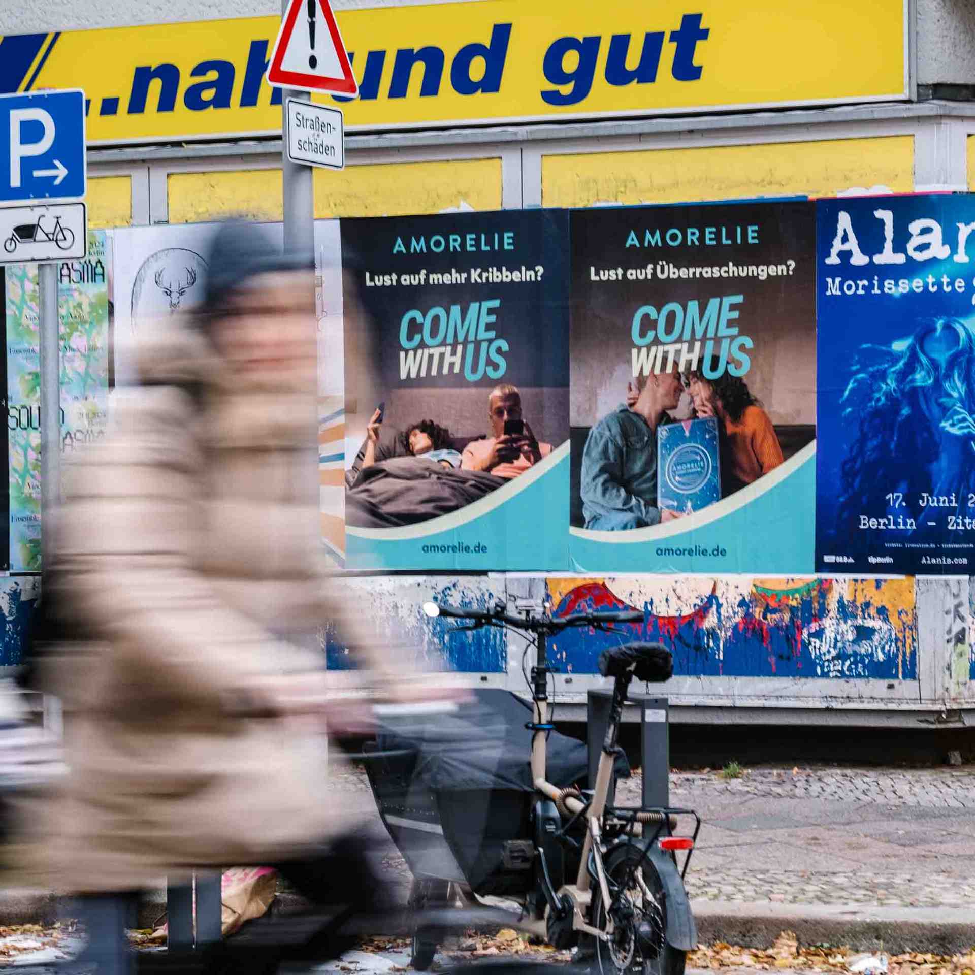 Projekt mit Amorelie: Plakatwerbung in Berlin.
