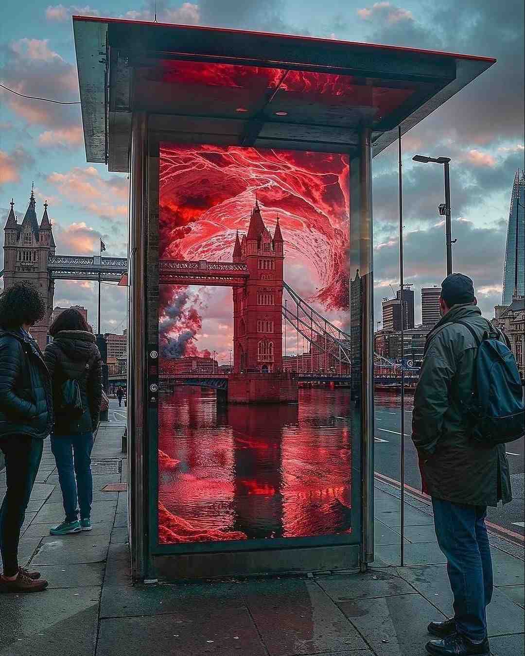 KI-generiertes Bild zur Schattenwelt von Stranger Things in London.