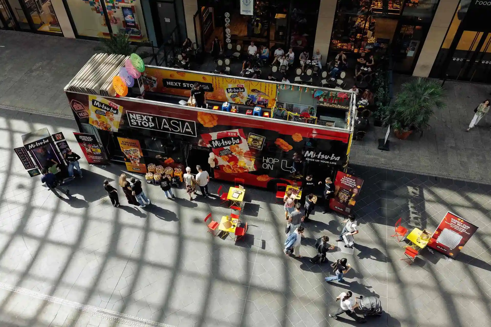 Mitsuba Wrapped Bus Brand Activation